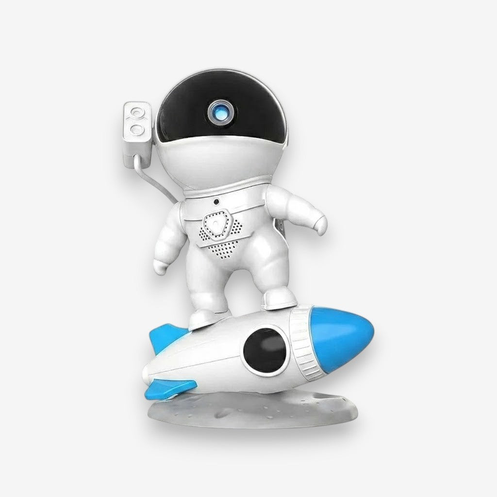 Veilleuse astronaute sur une fusée