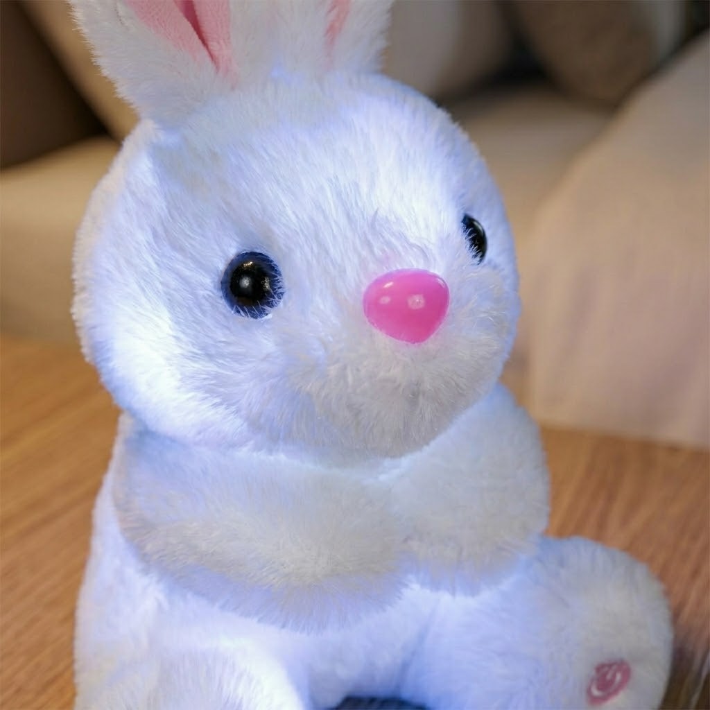 Veilleuse lapin peluche blanc