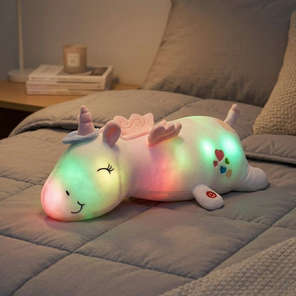 Veilleuse peluche licorne rêve