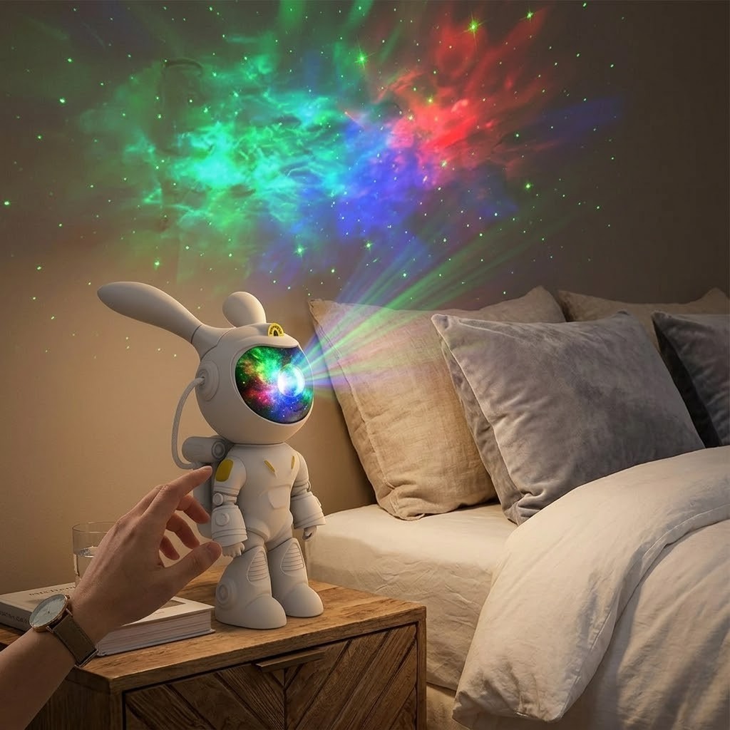 Veilleuse astronaute oreilles de lapin