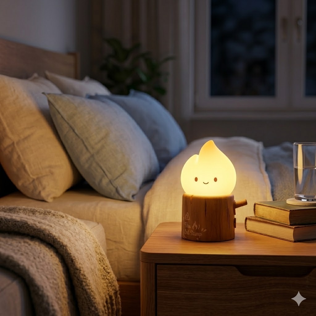 Veilleuse enfant feu souriant