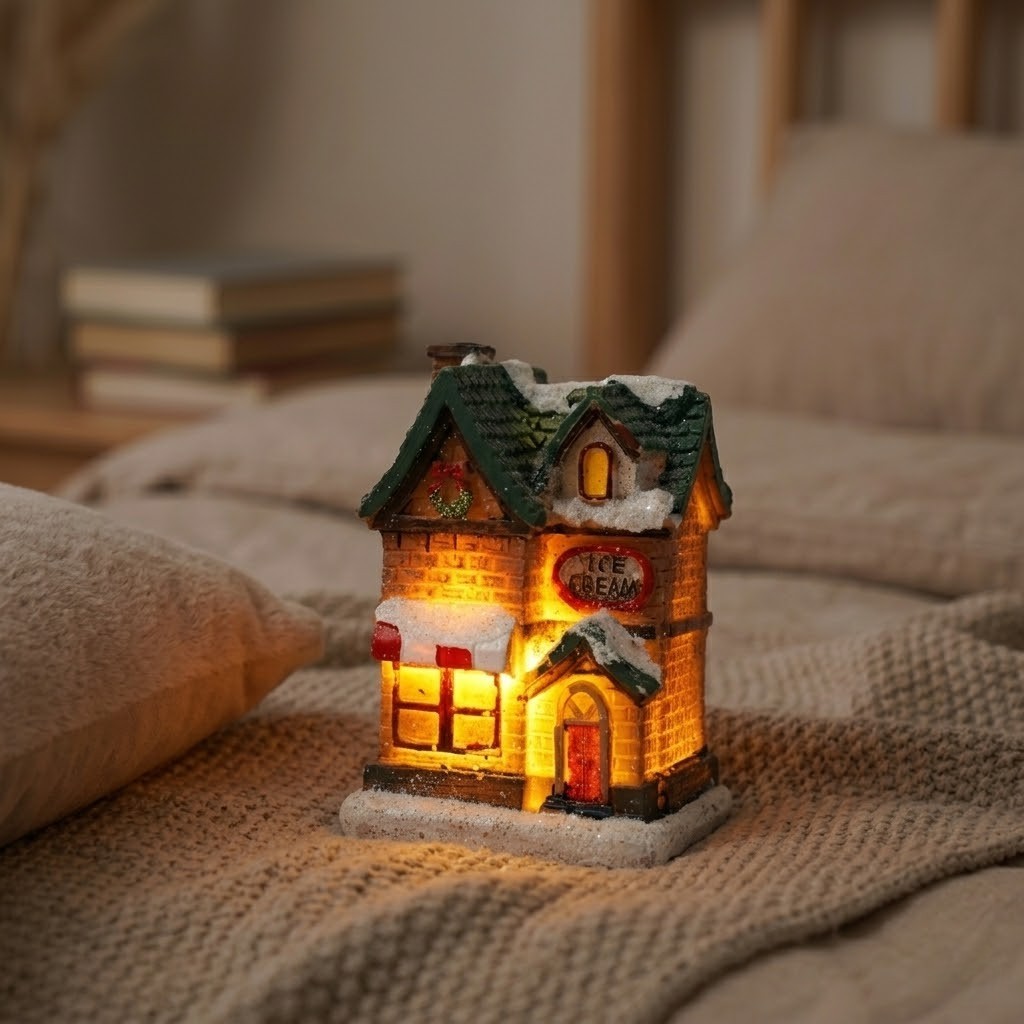 Veilleuse noël maisonnette LED