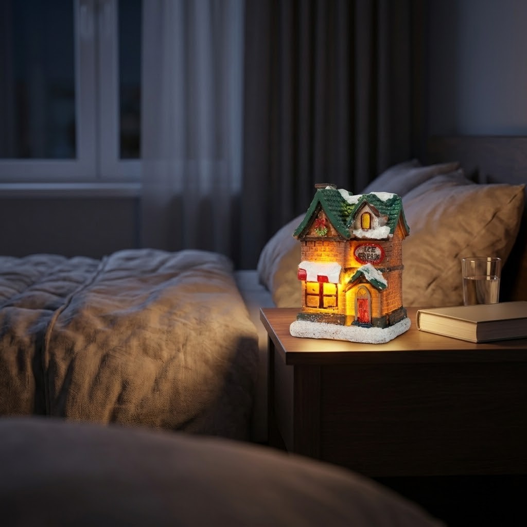 Veilleuse noël maisonnette LED