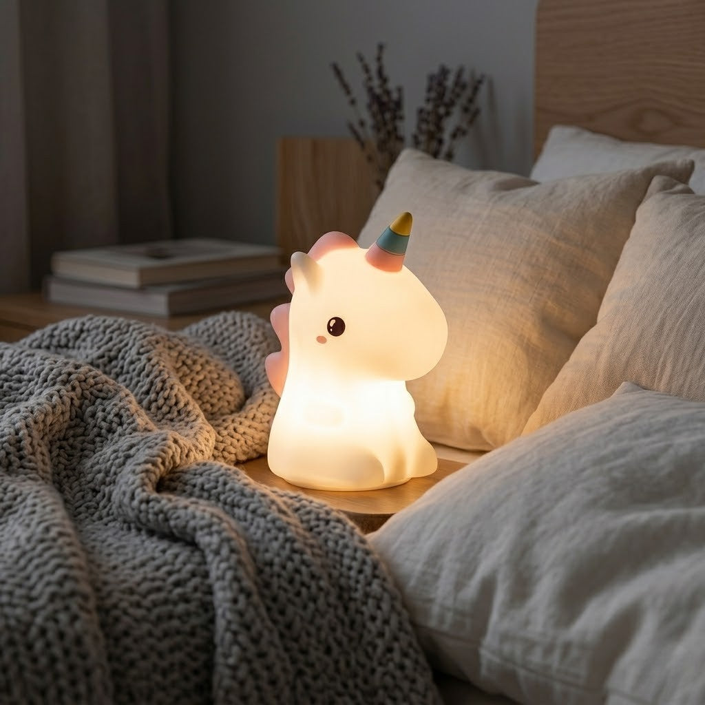 Veilleuse licorne assis magique