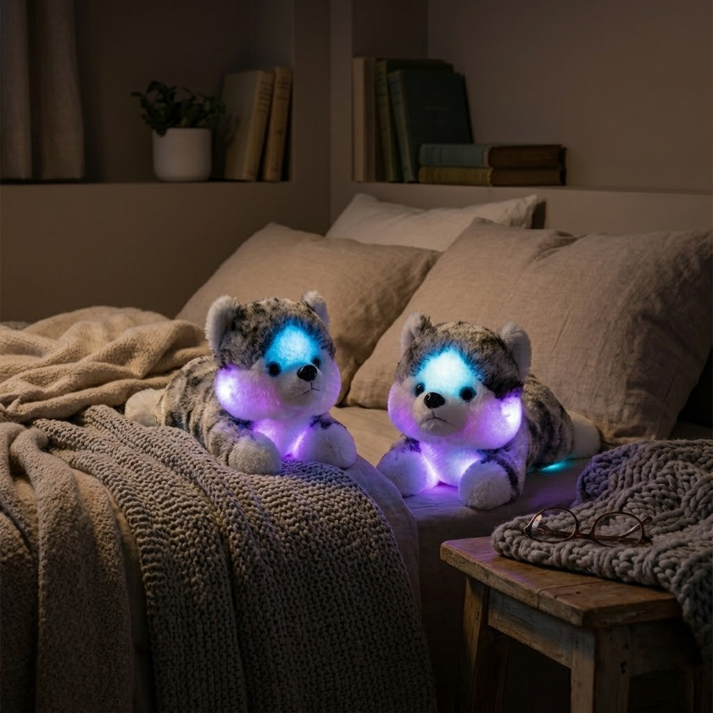 Veilleuse peluche husky