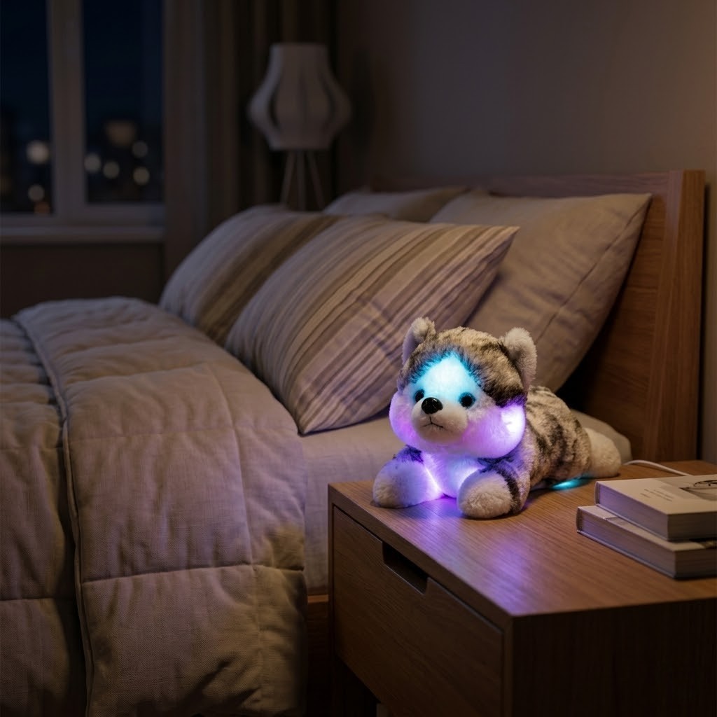 Veilleuse peluche husky