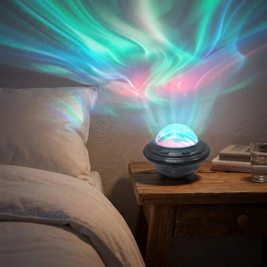 Veilleuse projection aurore boréale