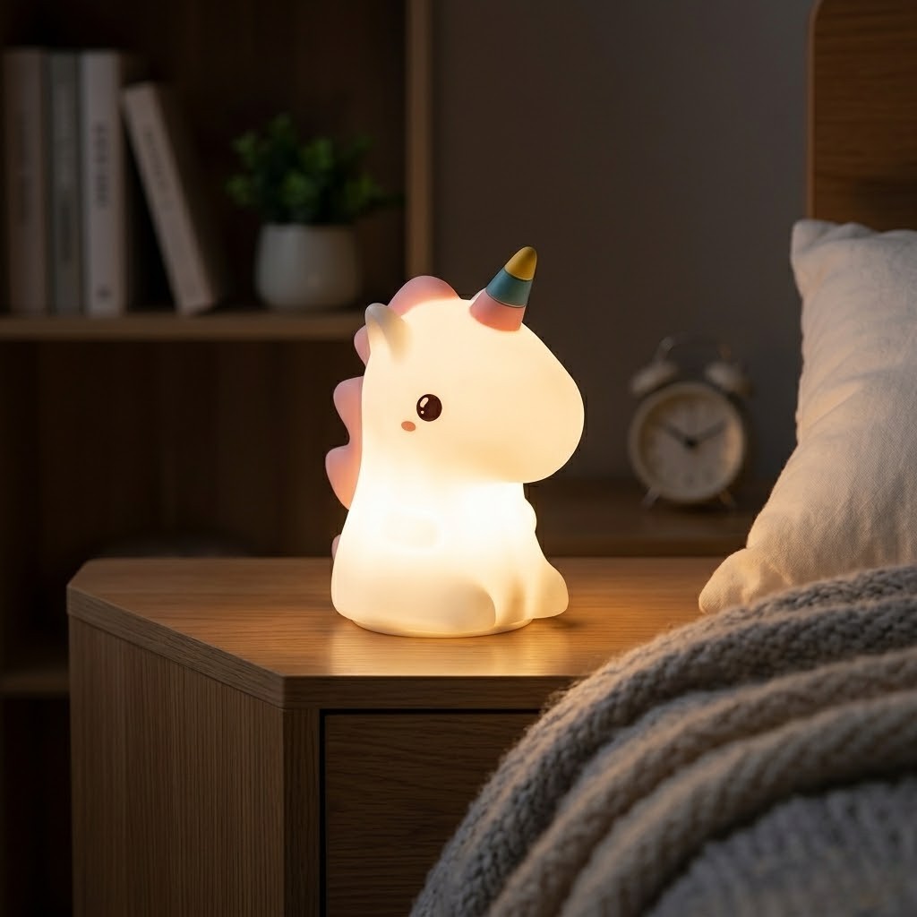 Veilleuse licorne assis magique