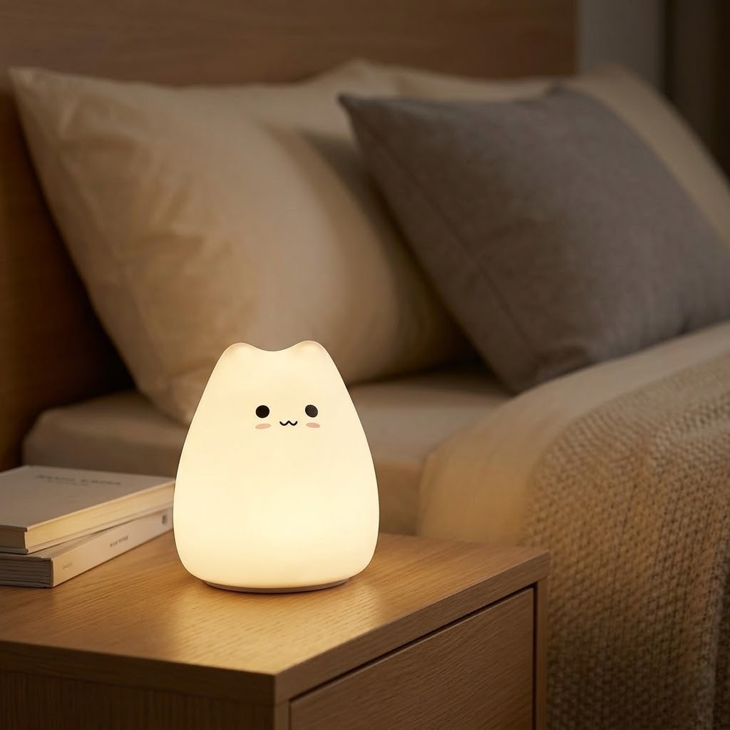 Veilleuse chat assis douceur