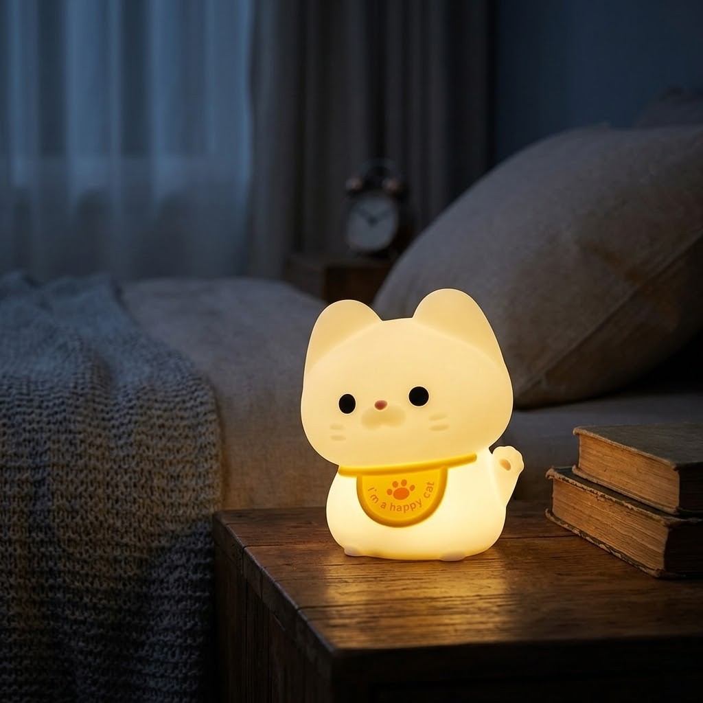 Veilleuse chaton avec un collier