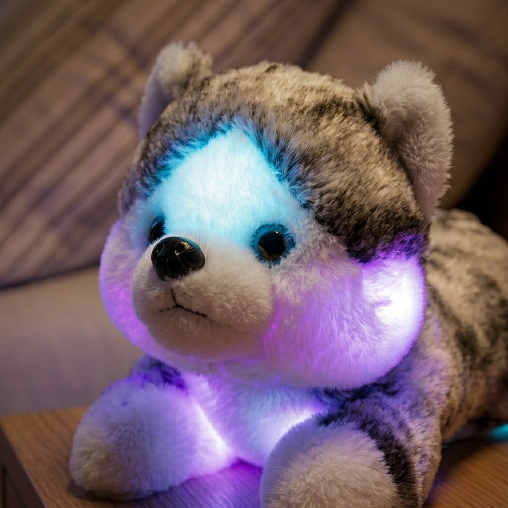 Veilleuse peluche husky