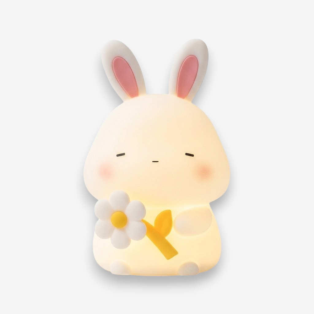 Veilleuse lapin avec une fleur