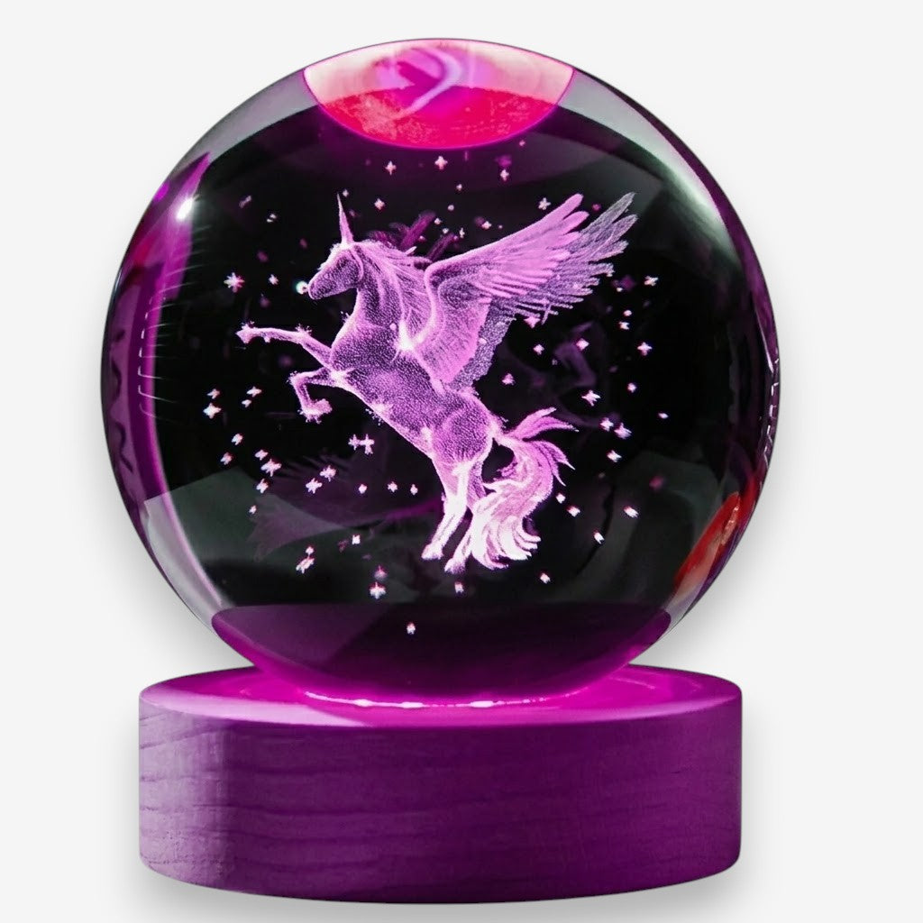 Veilleuse licorne boule magique