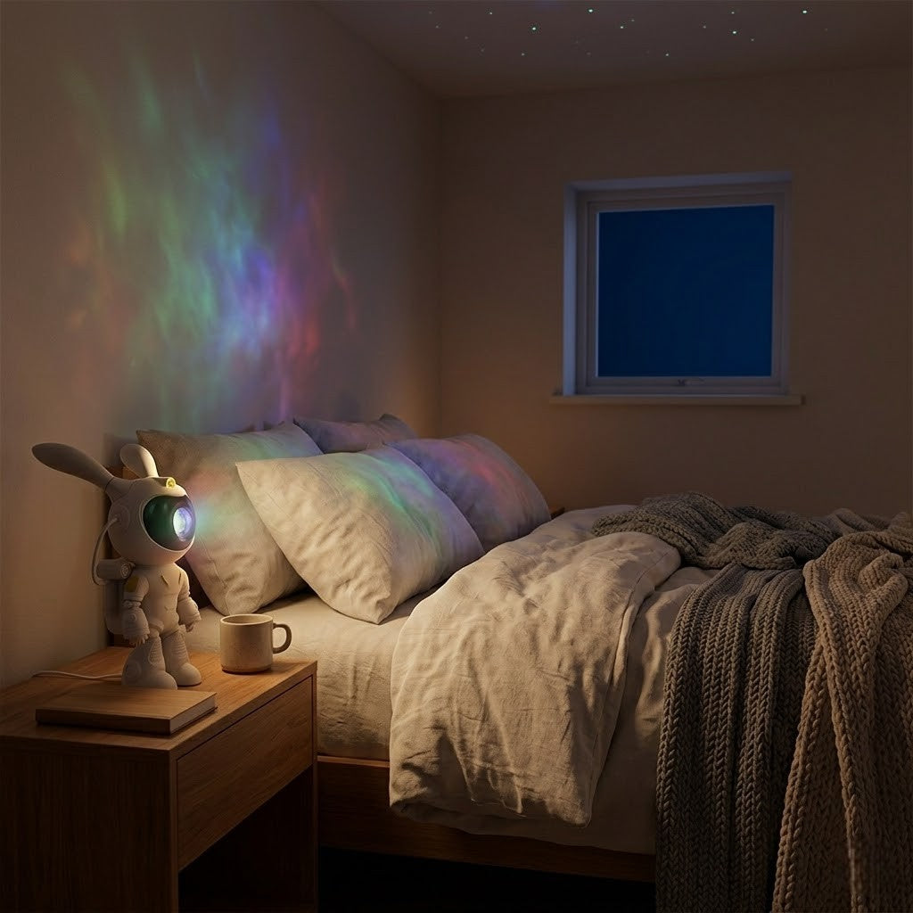 Veilleuse astronaute oreilles de lapin