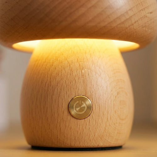 Veilleuse champignon en bois