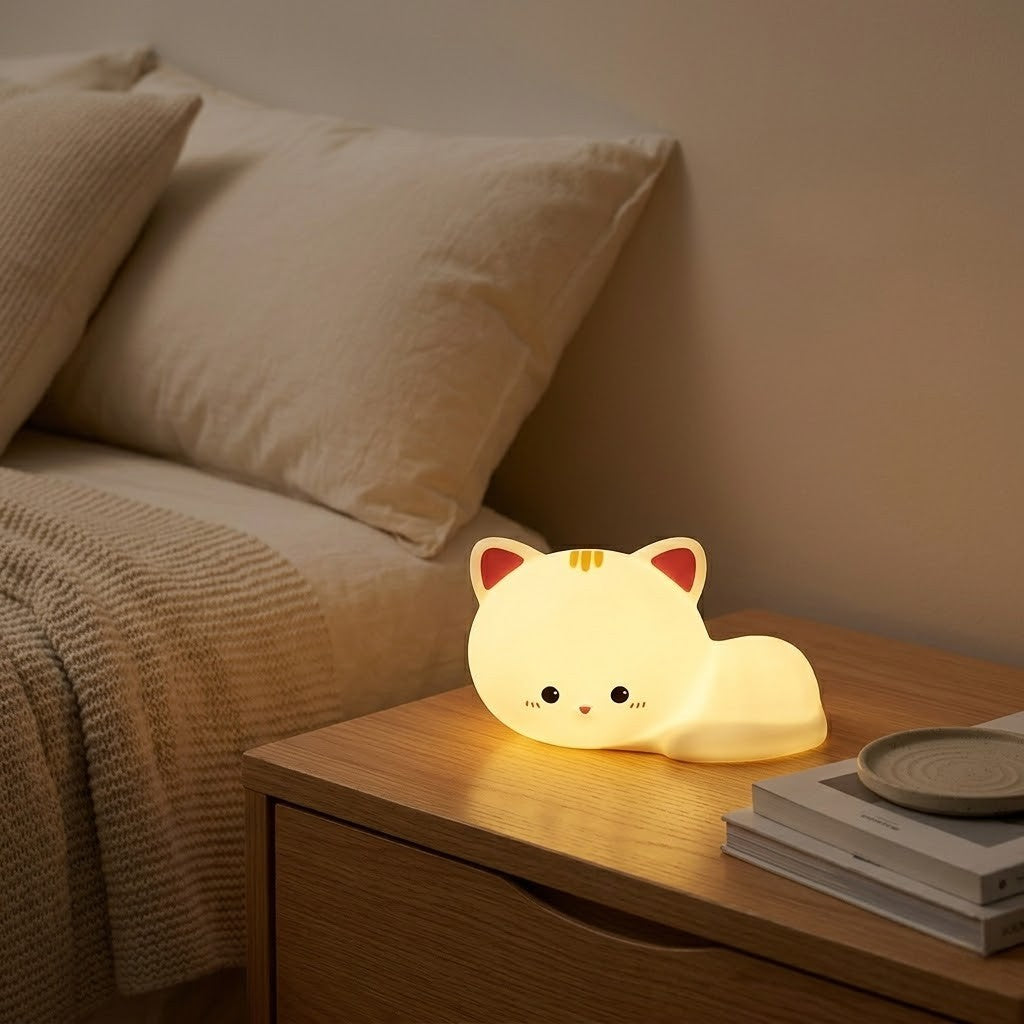 Veilleuse chat mignon apaisant