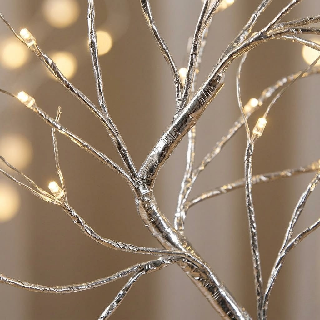 Veilleuse noël arbre lumineux branches dorées