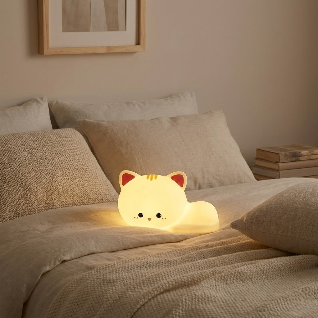 Veilleuse chat mignon apaisant