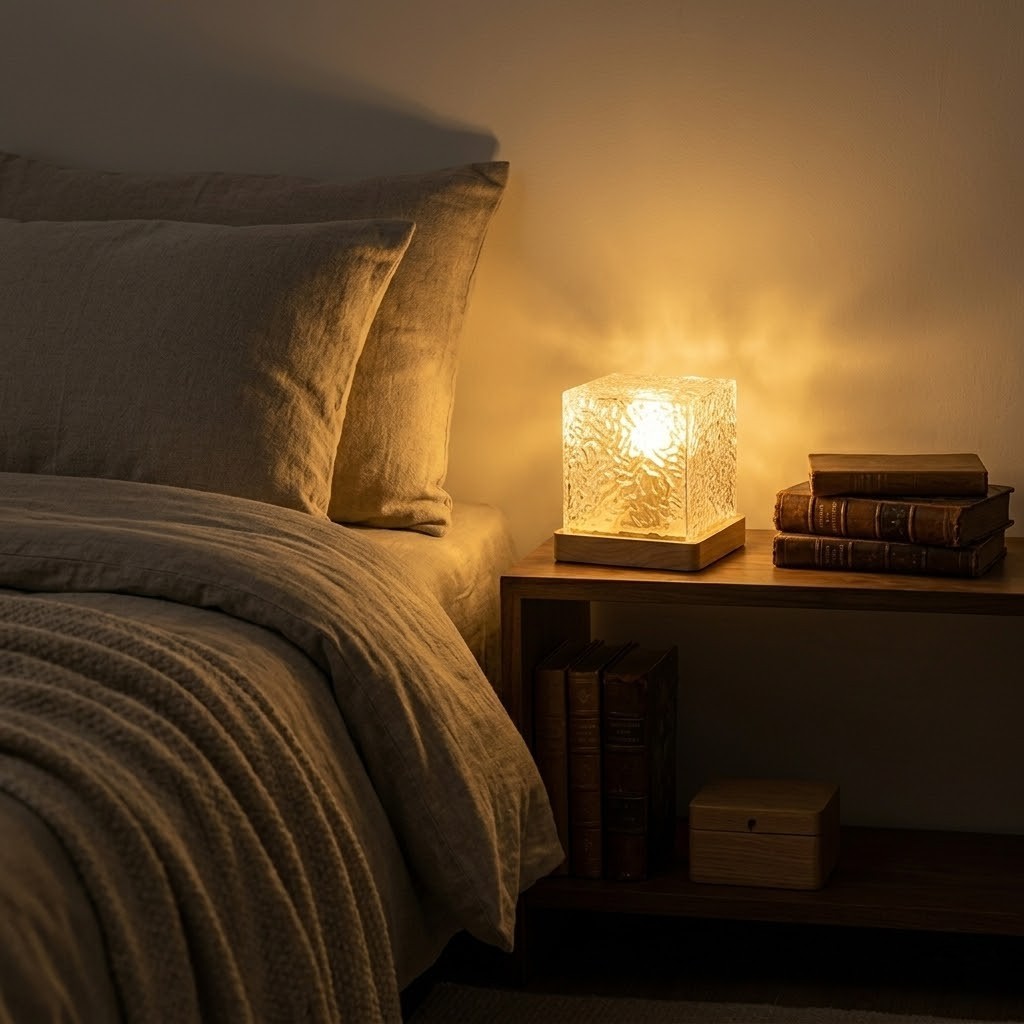 Veilleuse projection cube lumineux