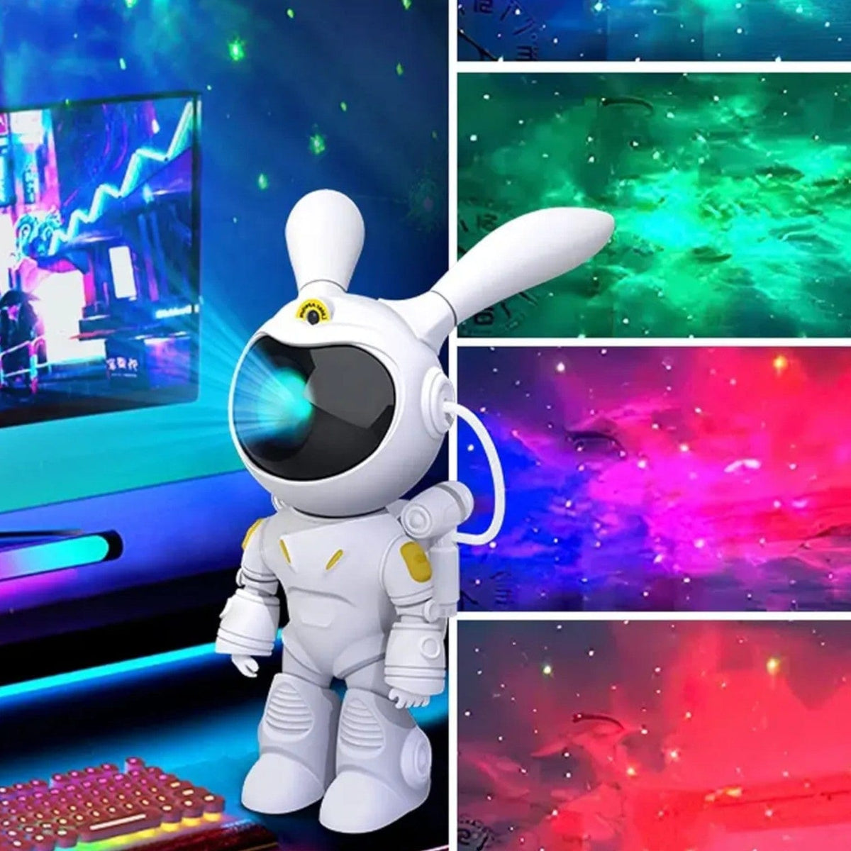 Veilleuse astronaute oreilles de lapin