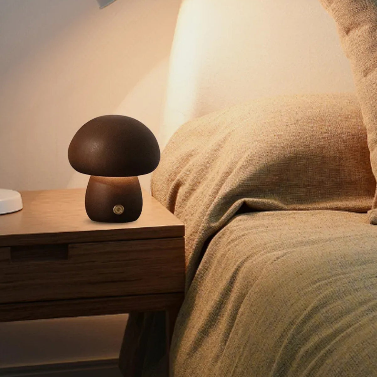 Veilleuse champignon en bois