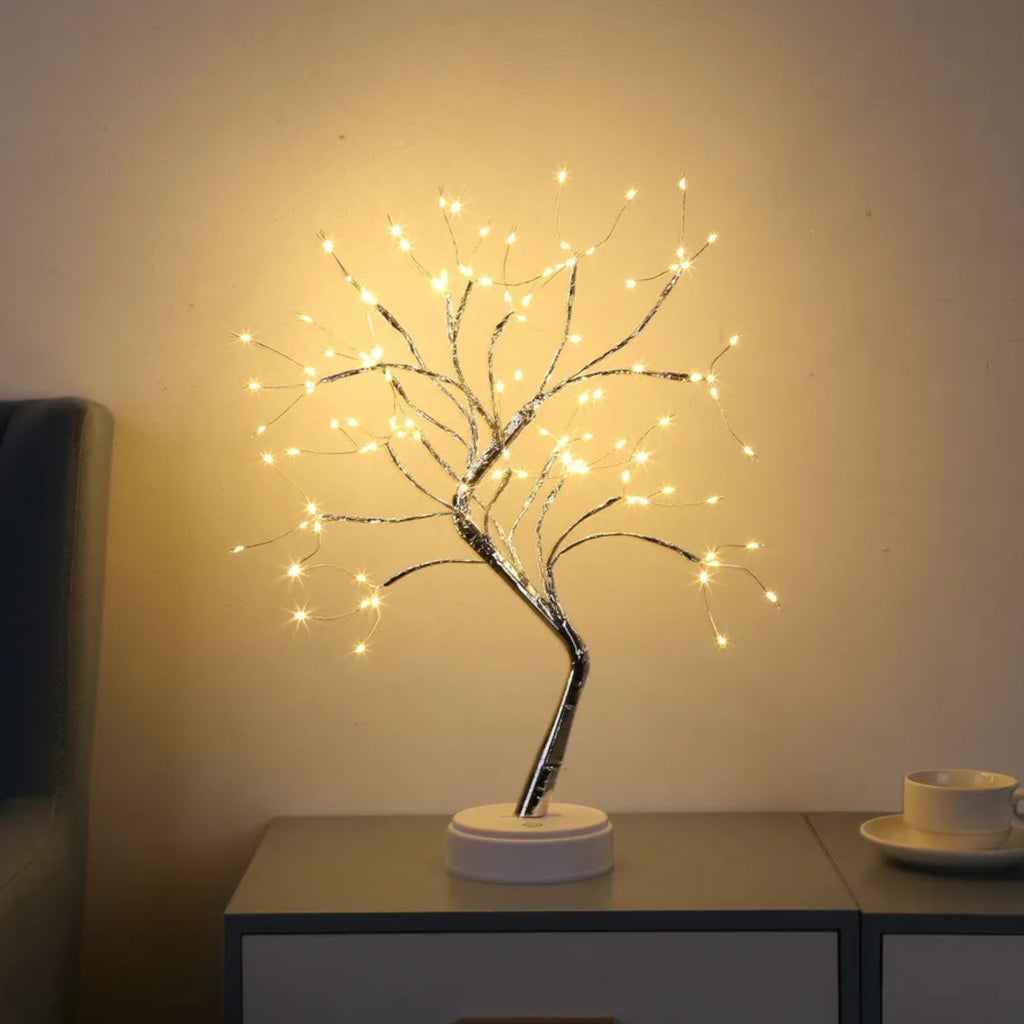 Arbre lumineux branches dorées