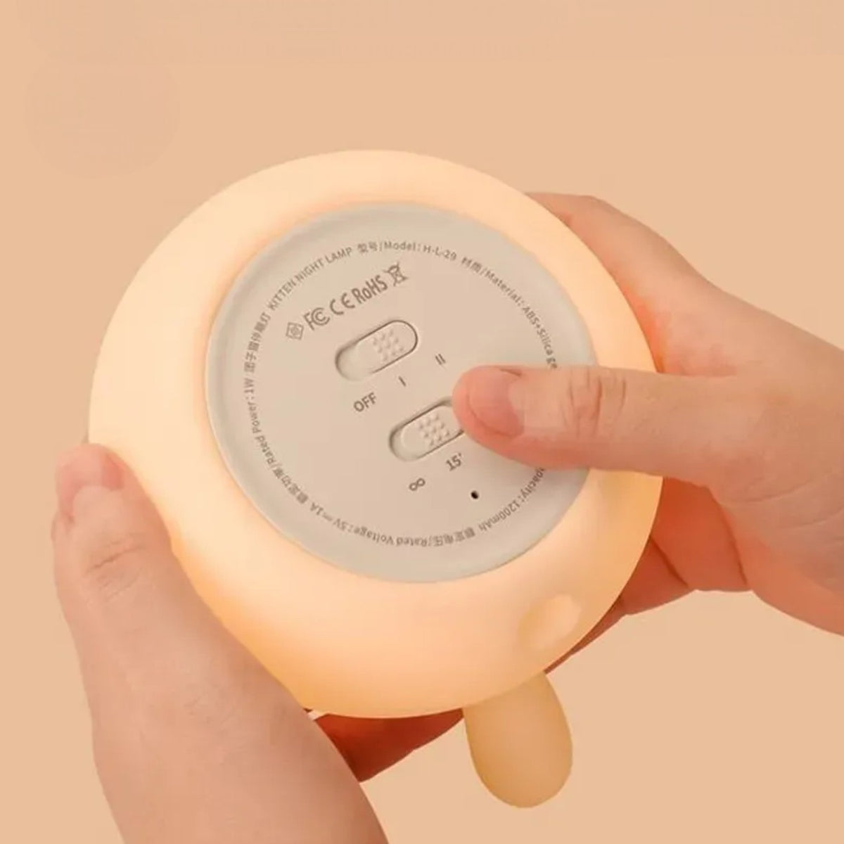 Veilleuse chat rond apaisant