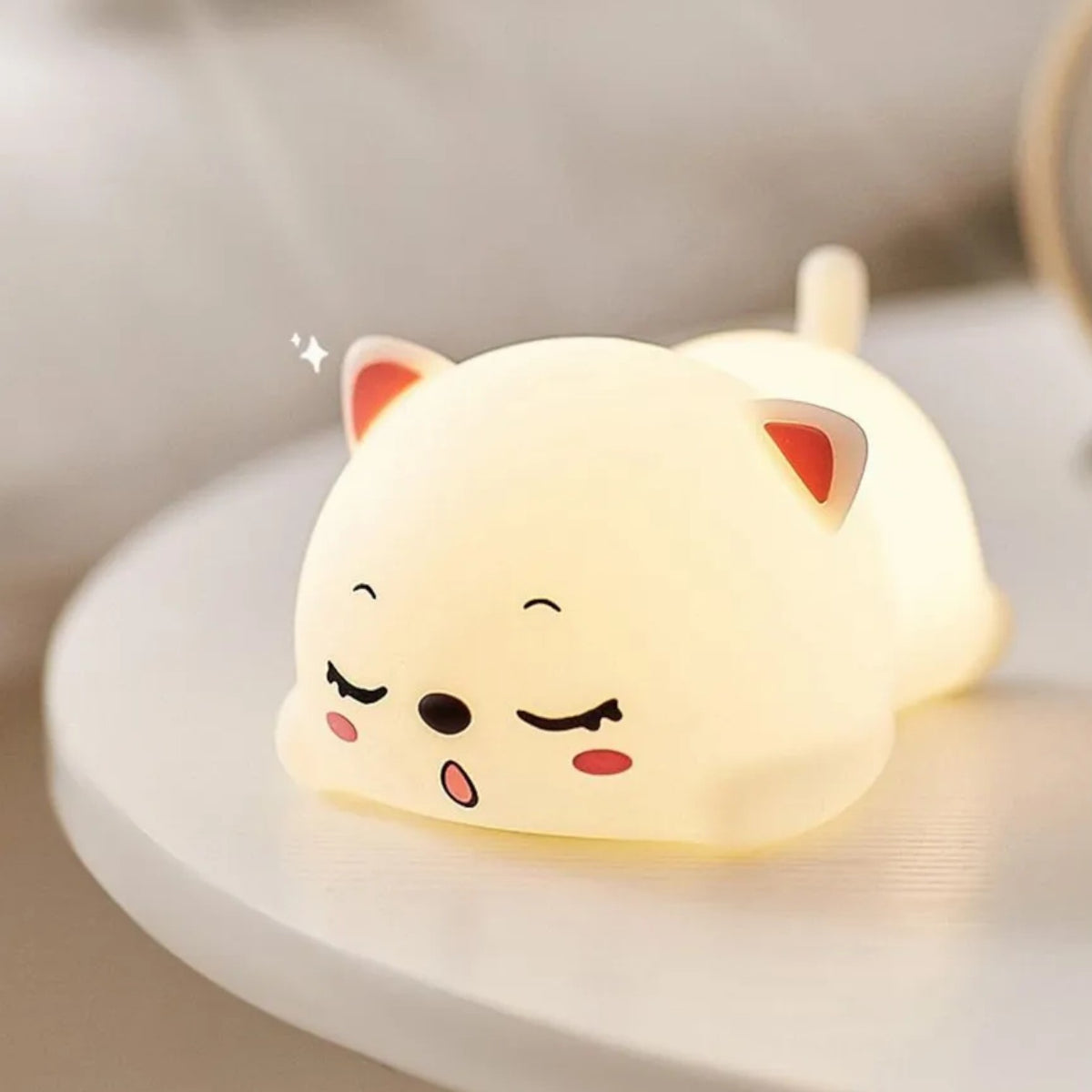 Veilleuse chat allongée