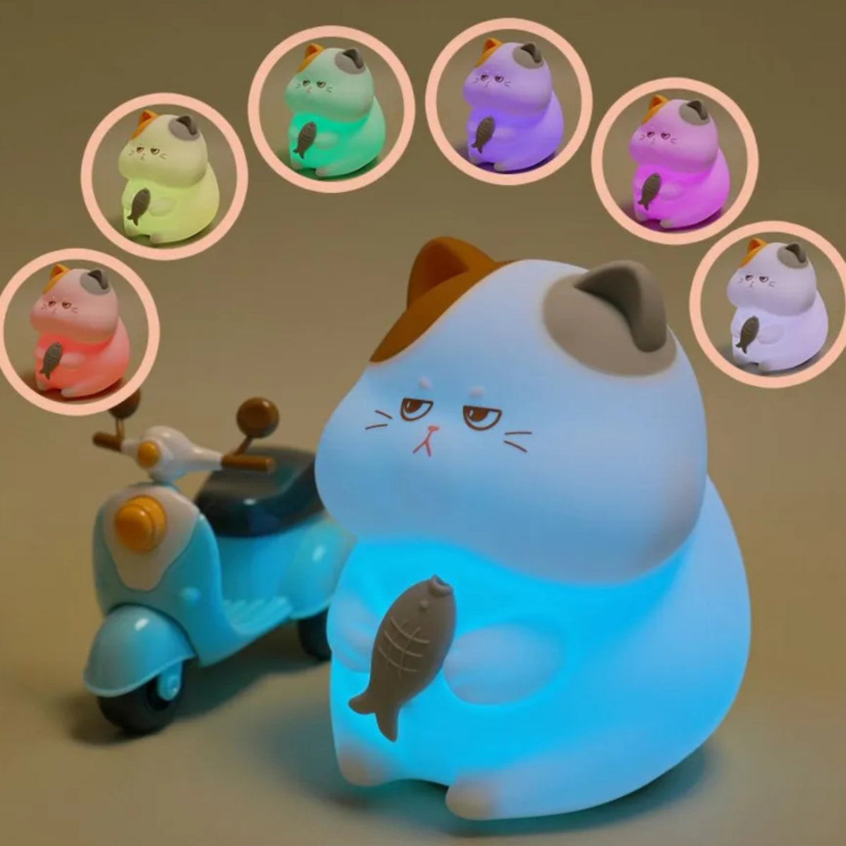 Veilleuse chat qui mange