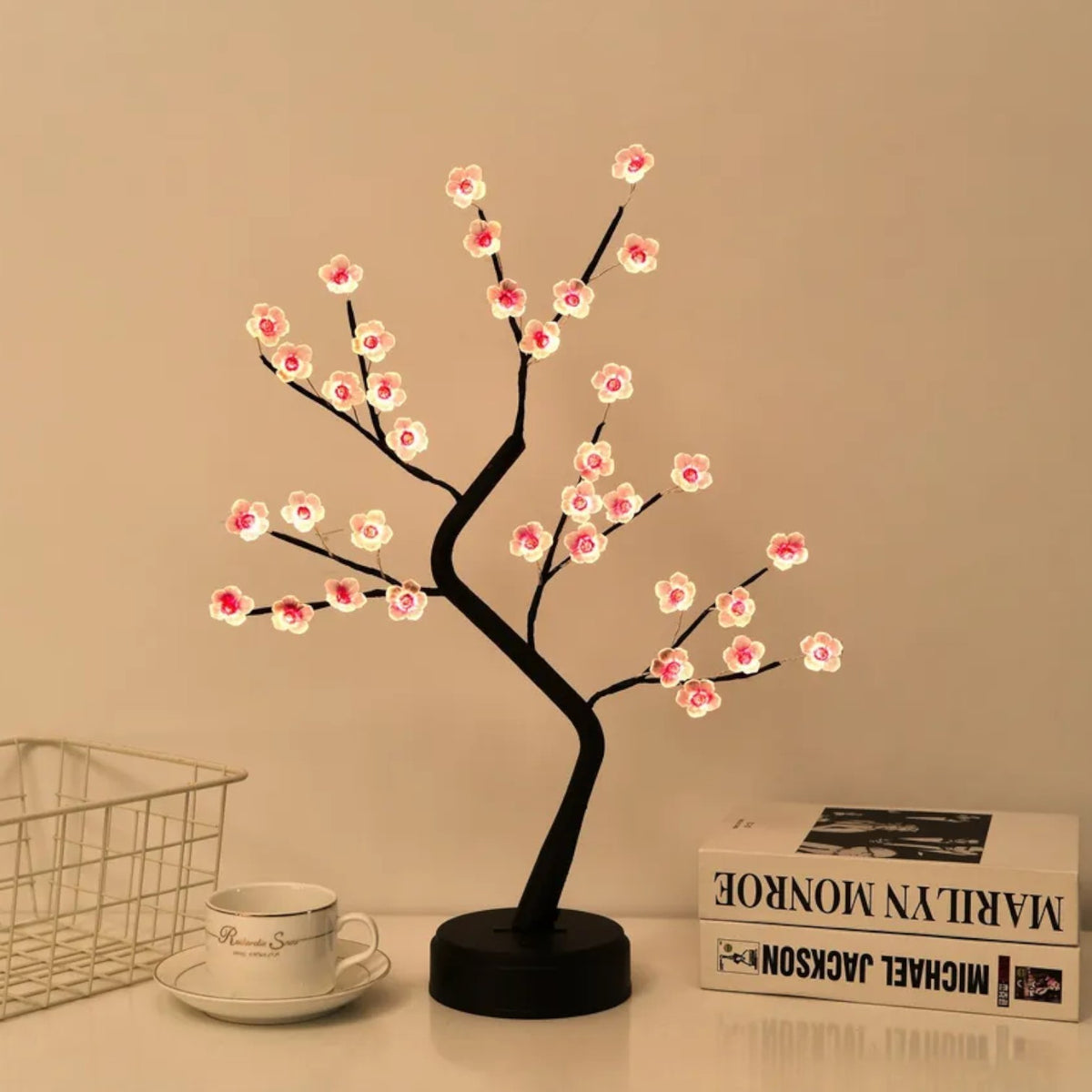 Arbre lumineux cerisier LED rose