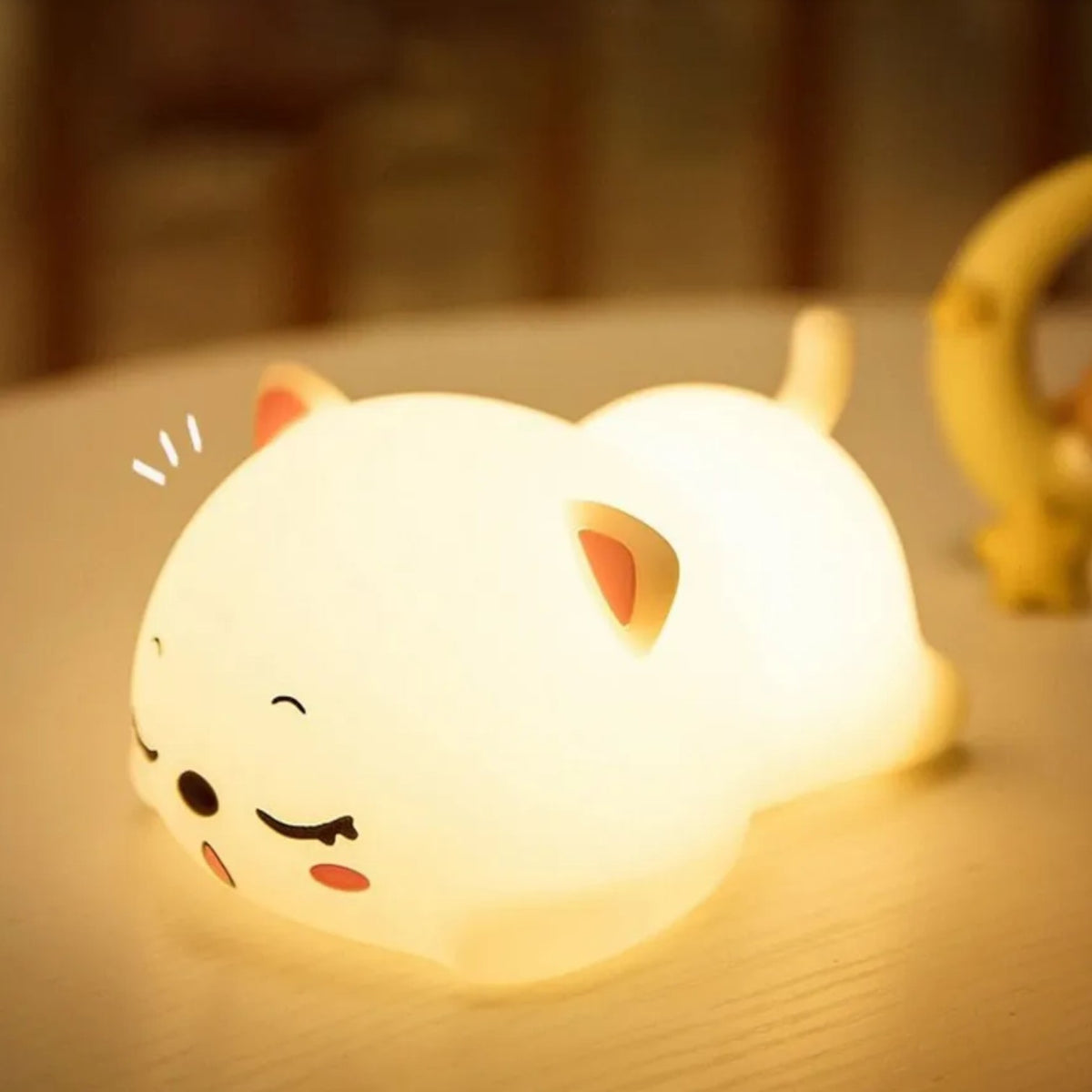 Veilleuse chat allongée