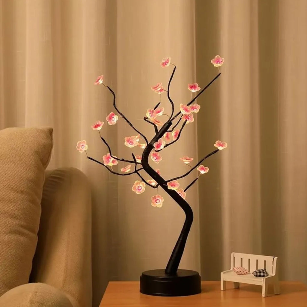 Arbre lumineux cerisier LED rose