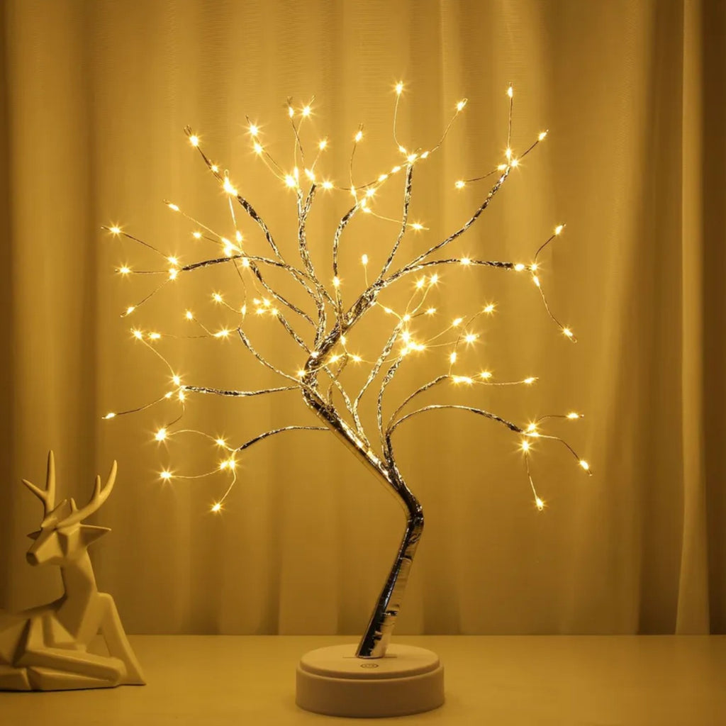 Arbre lumineux branches dorées