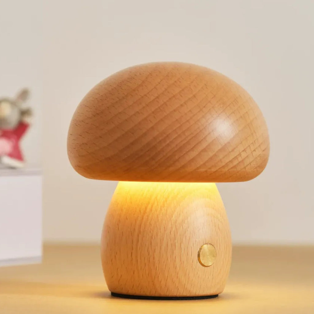 Veilleuse champignon en bois