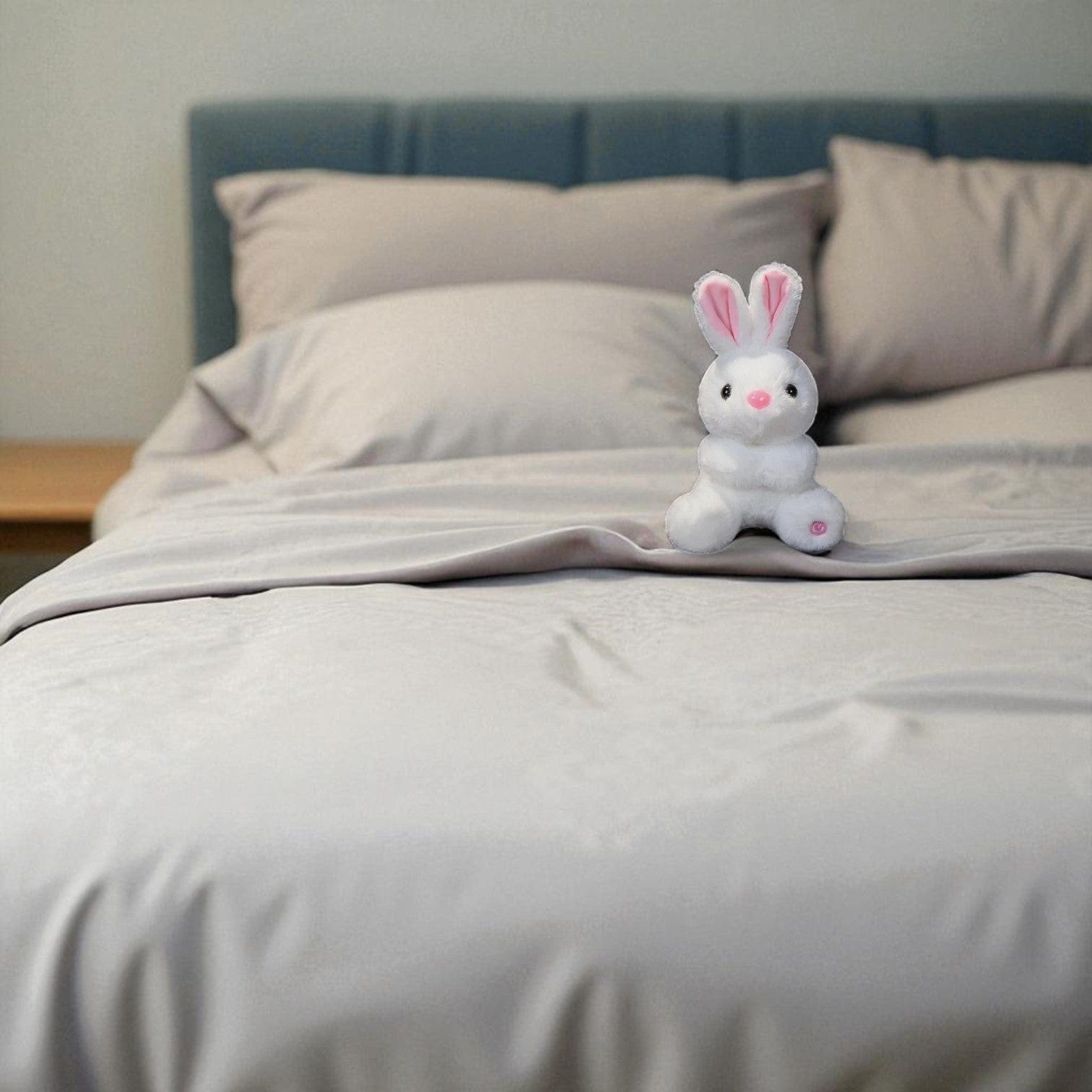 Veilleuse lapin peluche blanc