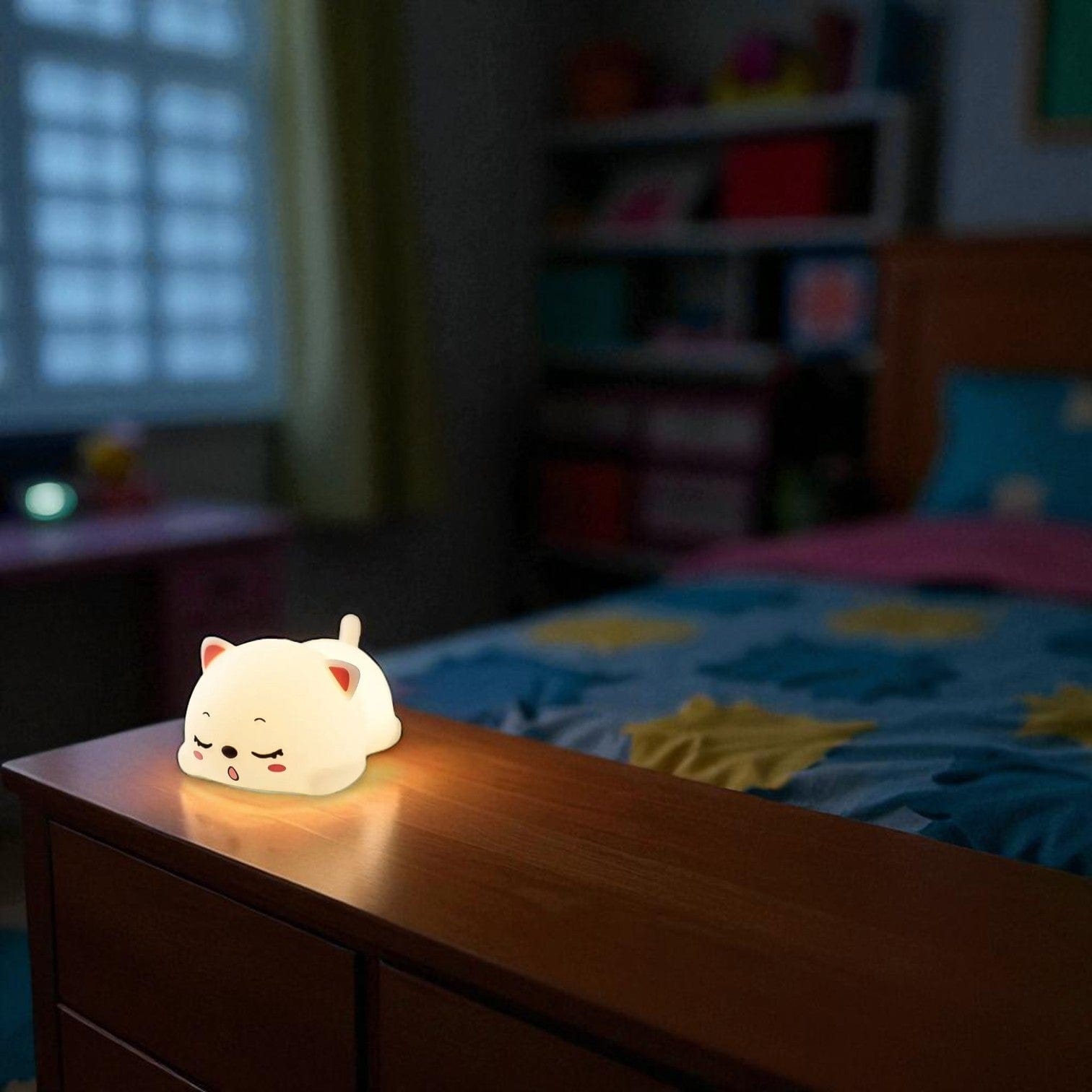 Veilleuse chat allongée