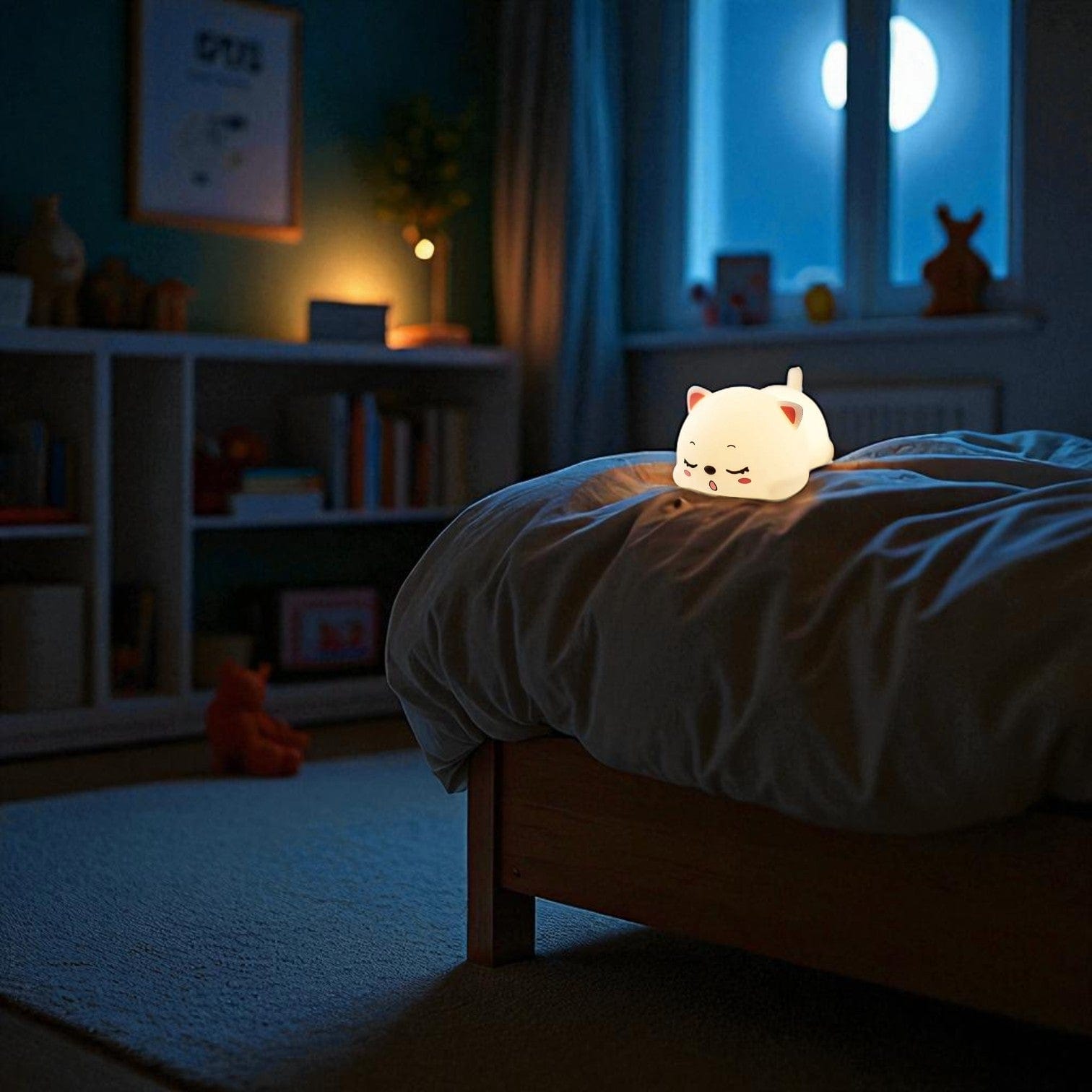 Veilleuse chat allongée