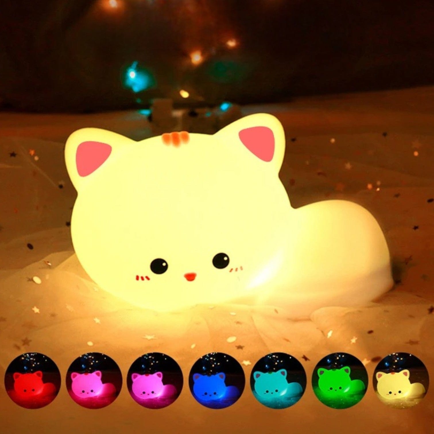 Veilleuse chat mignon apaisant