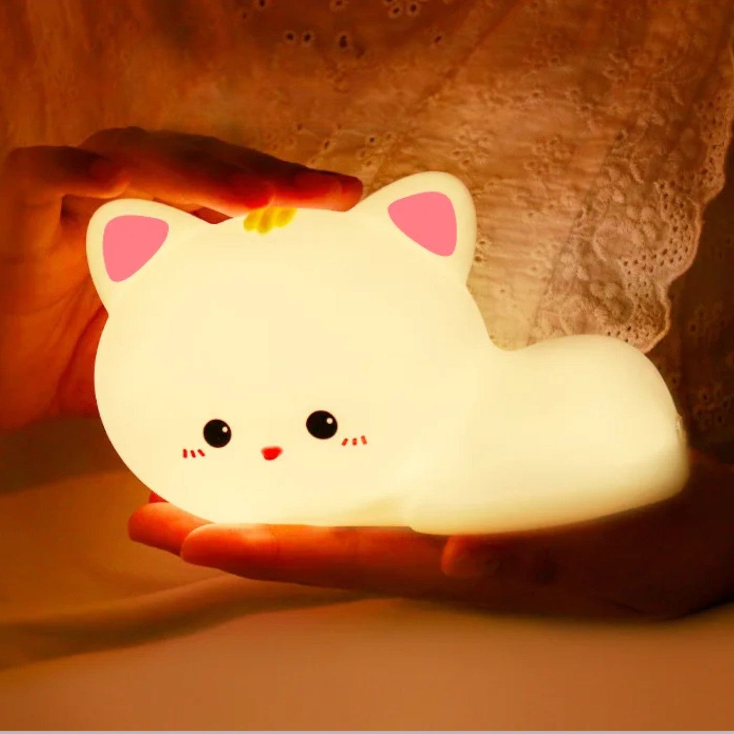 Veilleuse chat mignon apaisant