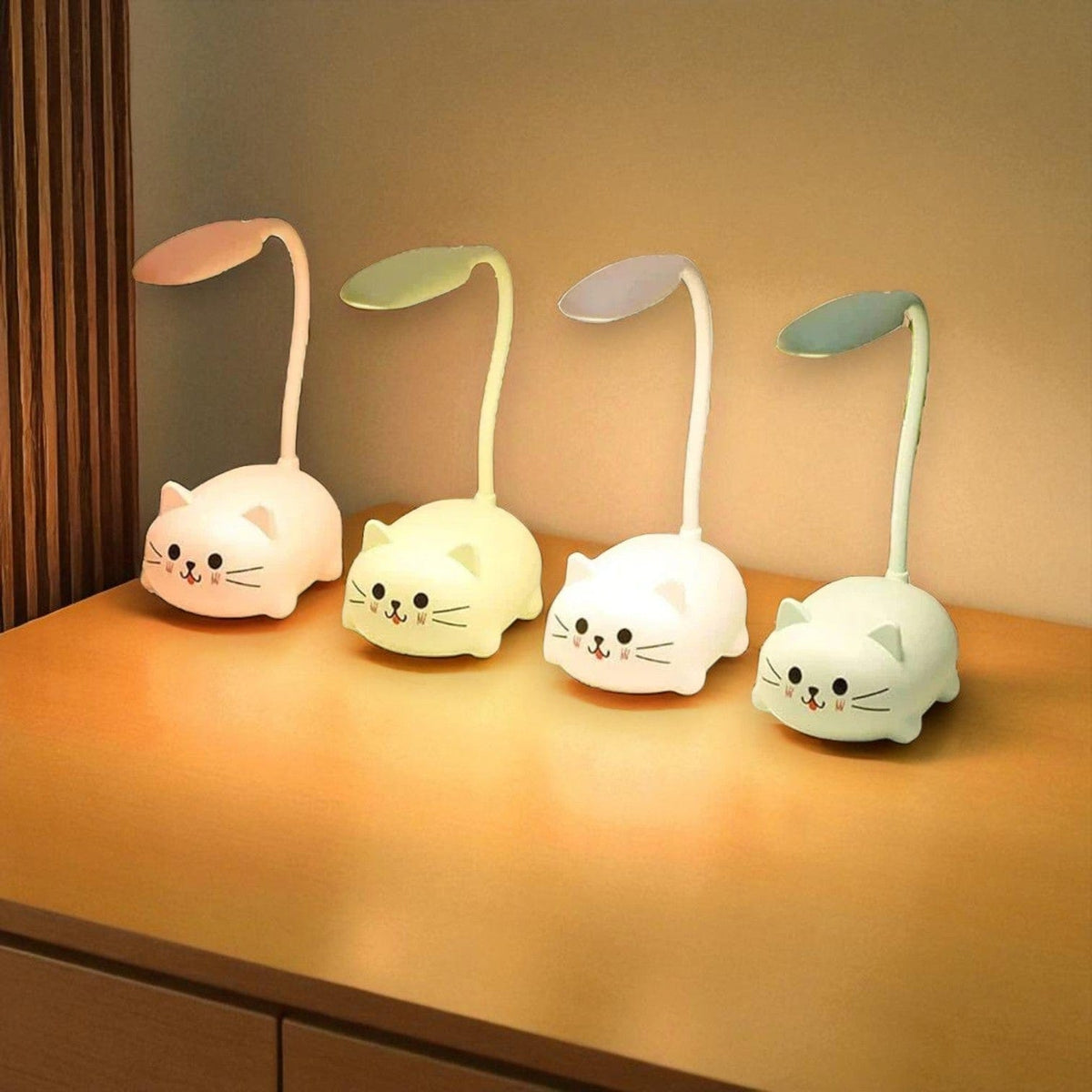 Veilleuse chat queue illuminée