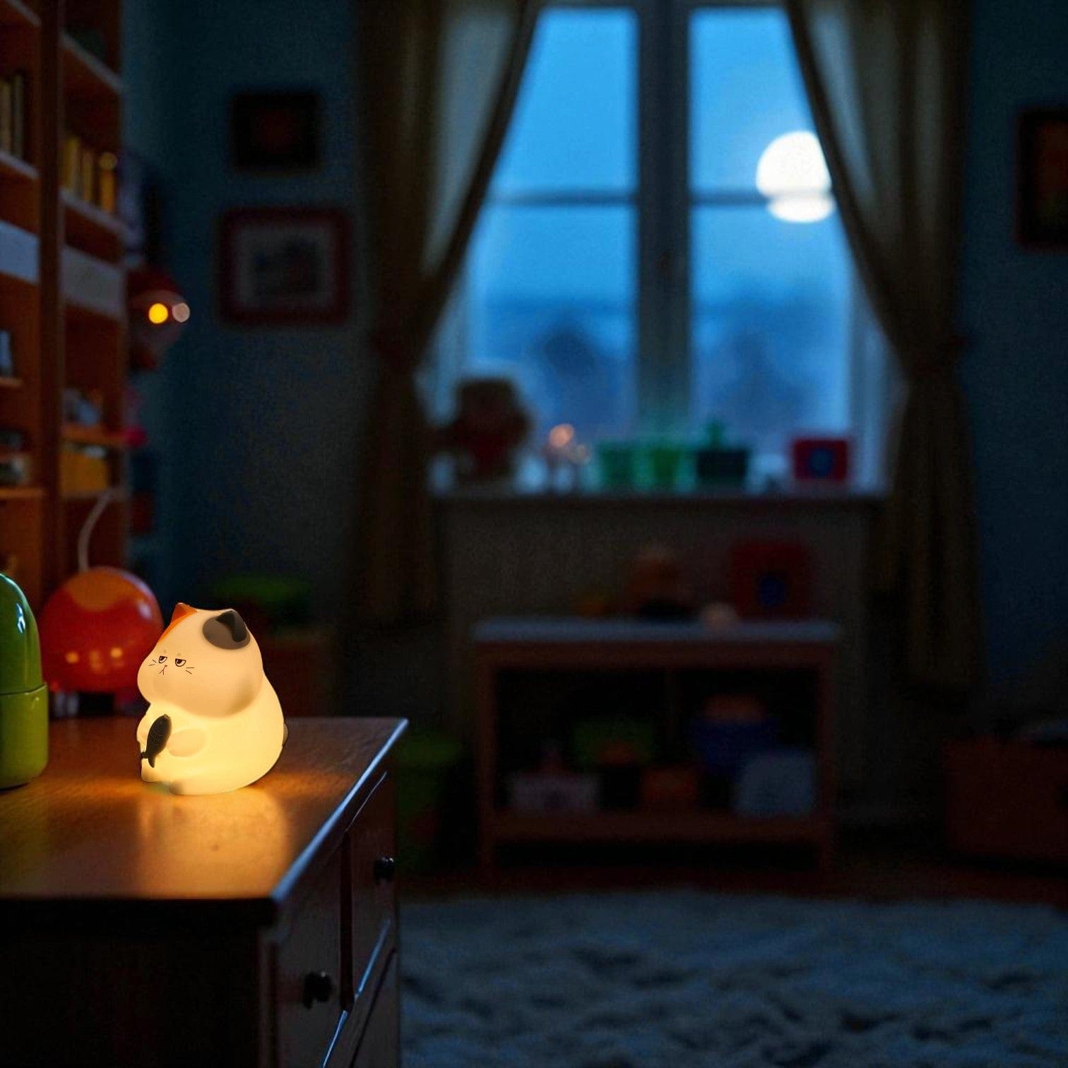 Veilleuse chat qui mange