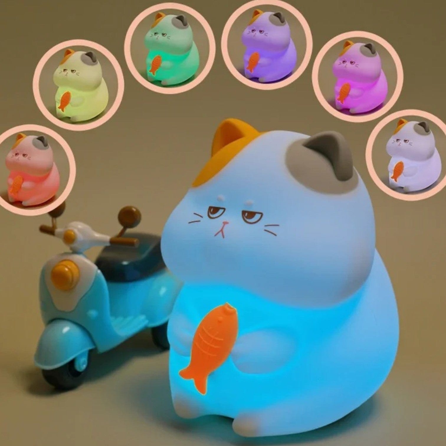 Veilleuse chat qui mange