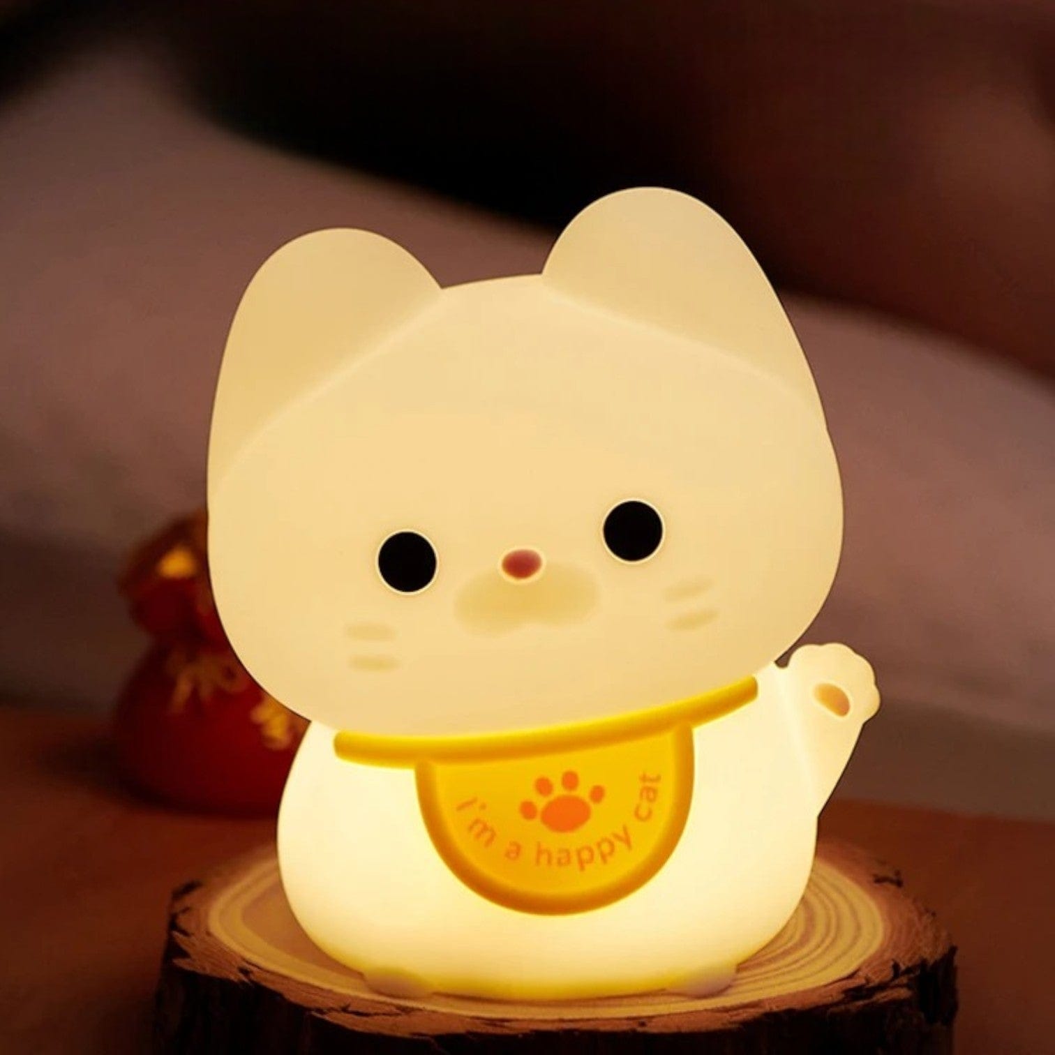 Veilleuse chaton avec un collier