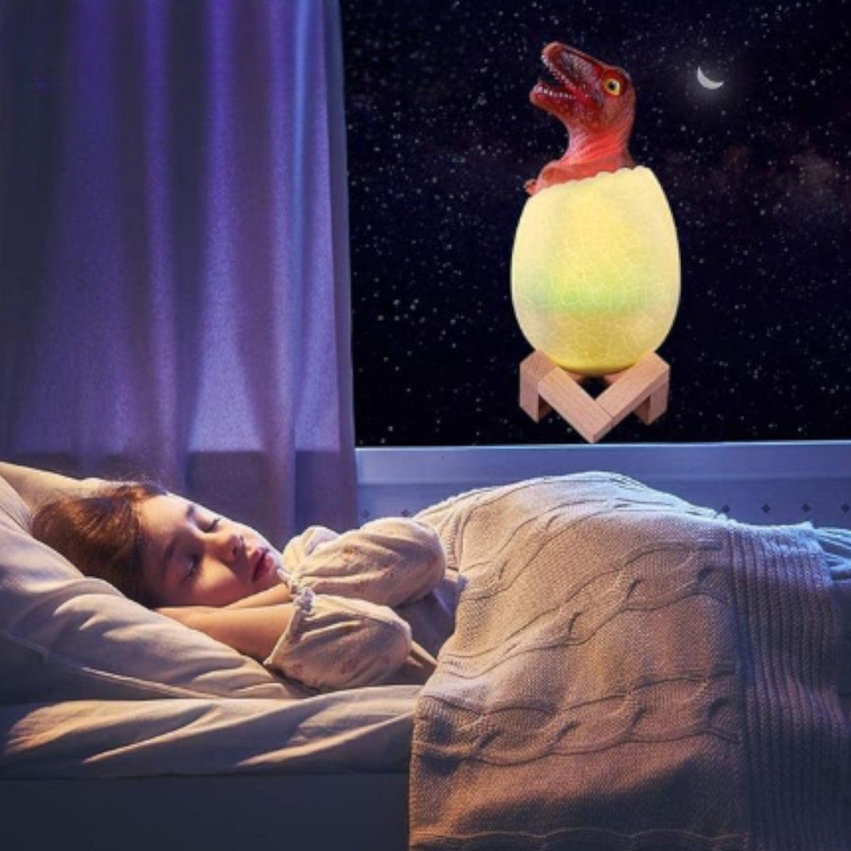 Veilleuse dinosaure œuf lumineux