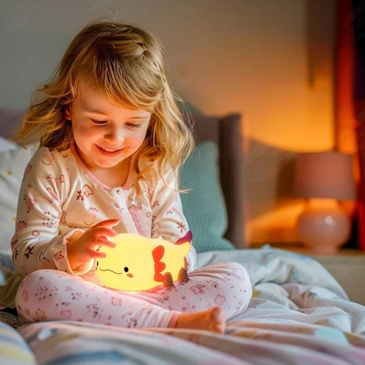 Veilleuse enfant axolotl mignon