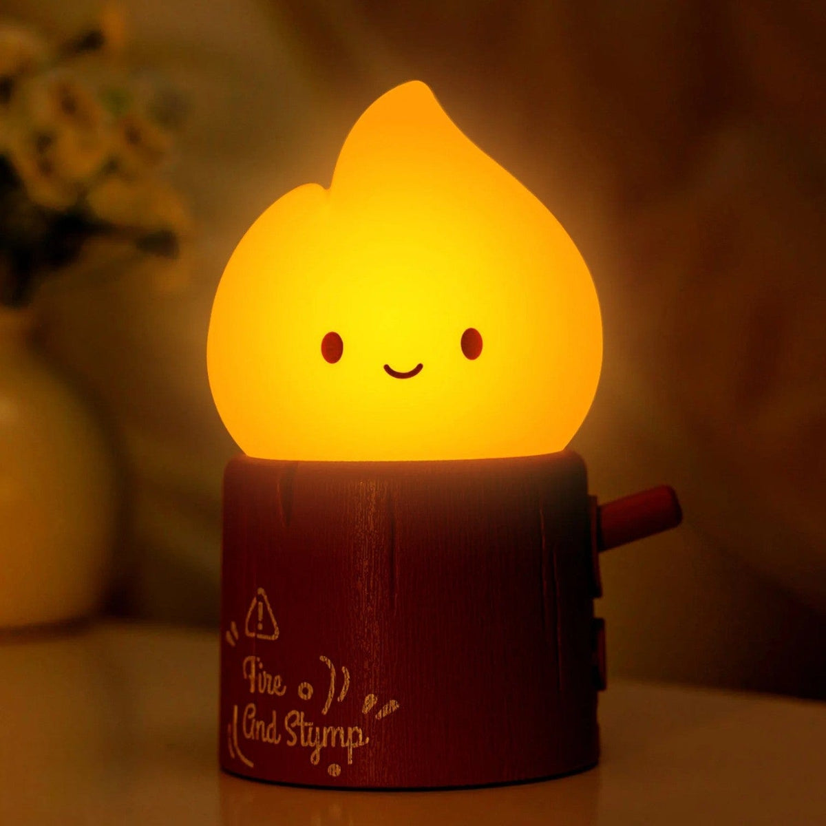 Veilleuse enfant feu souriant