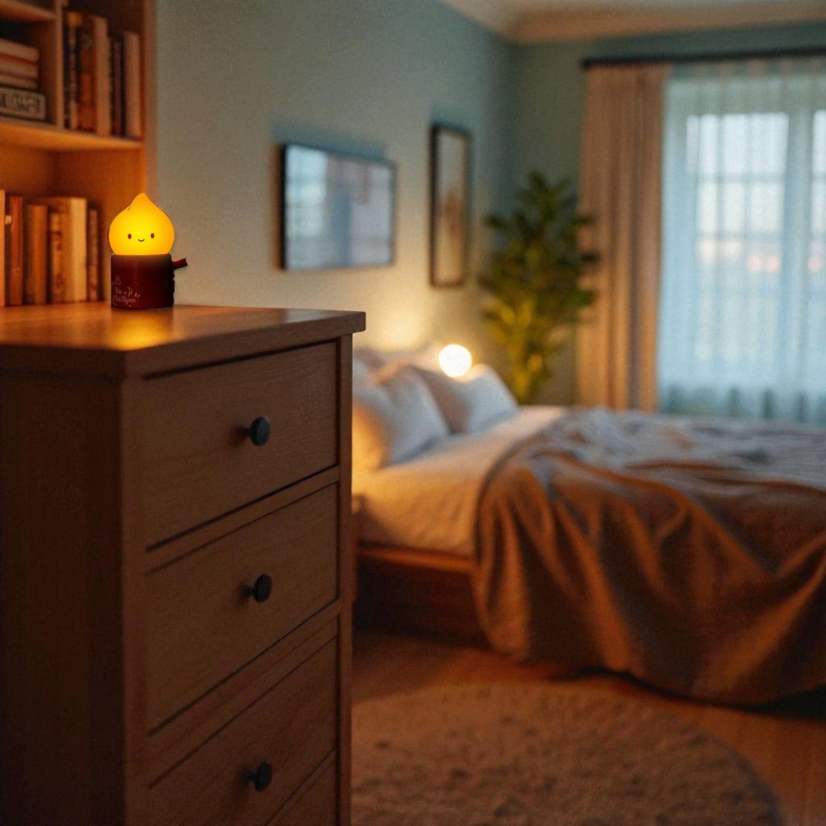 Veilleuse enfant feu souriant