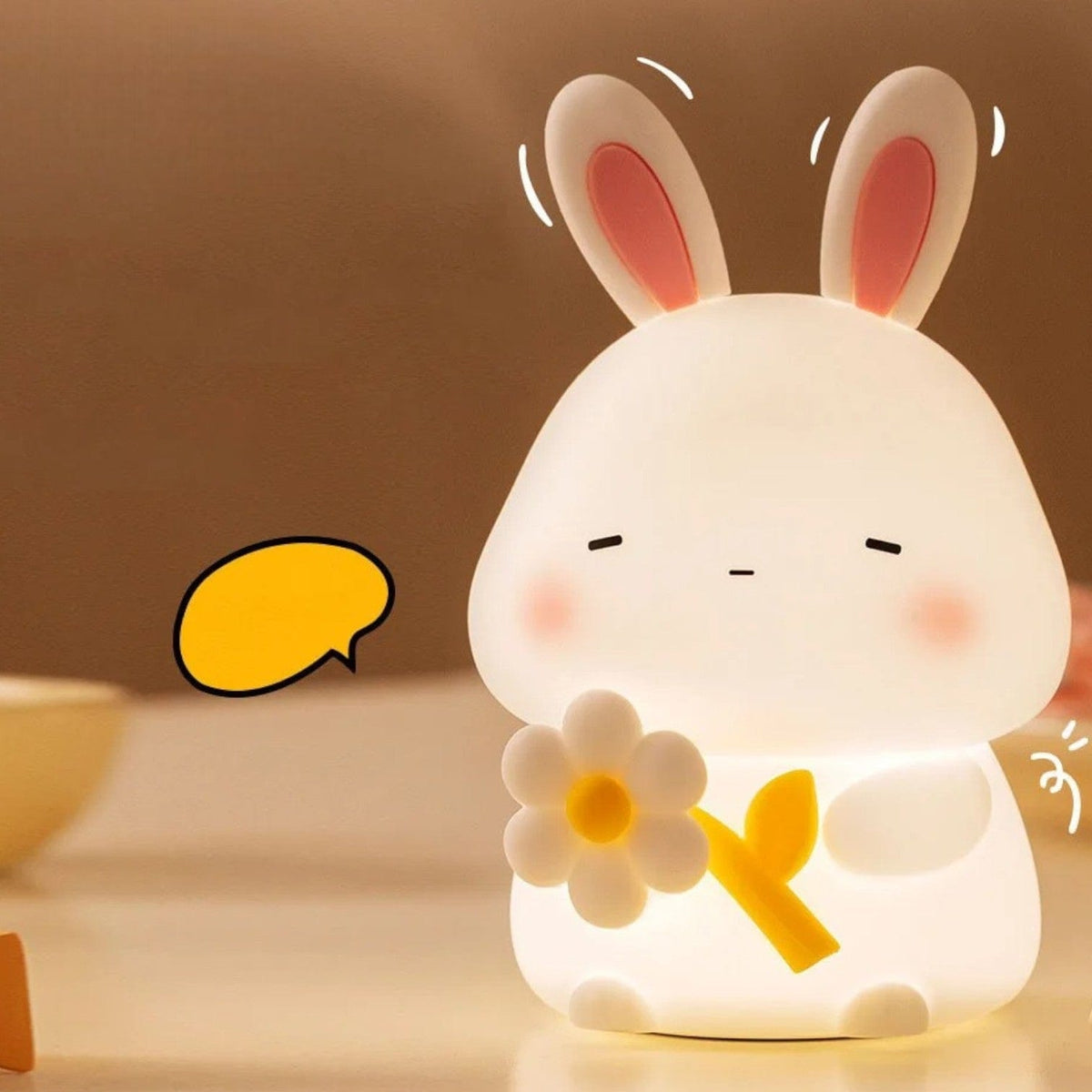 Veilleuse lapin fleur