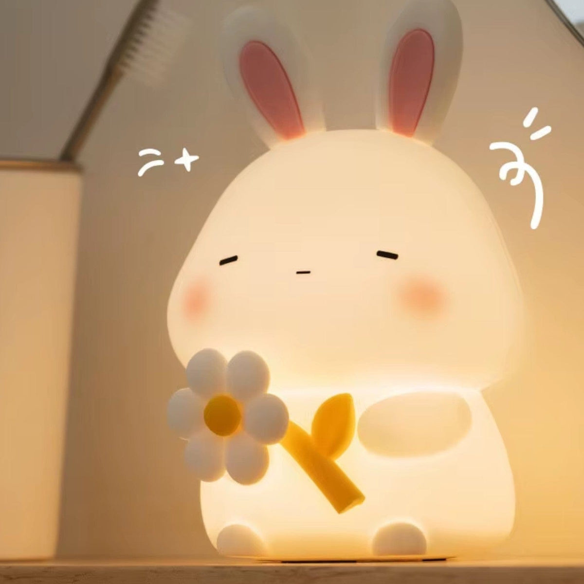 Veilleuse lapin fleur