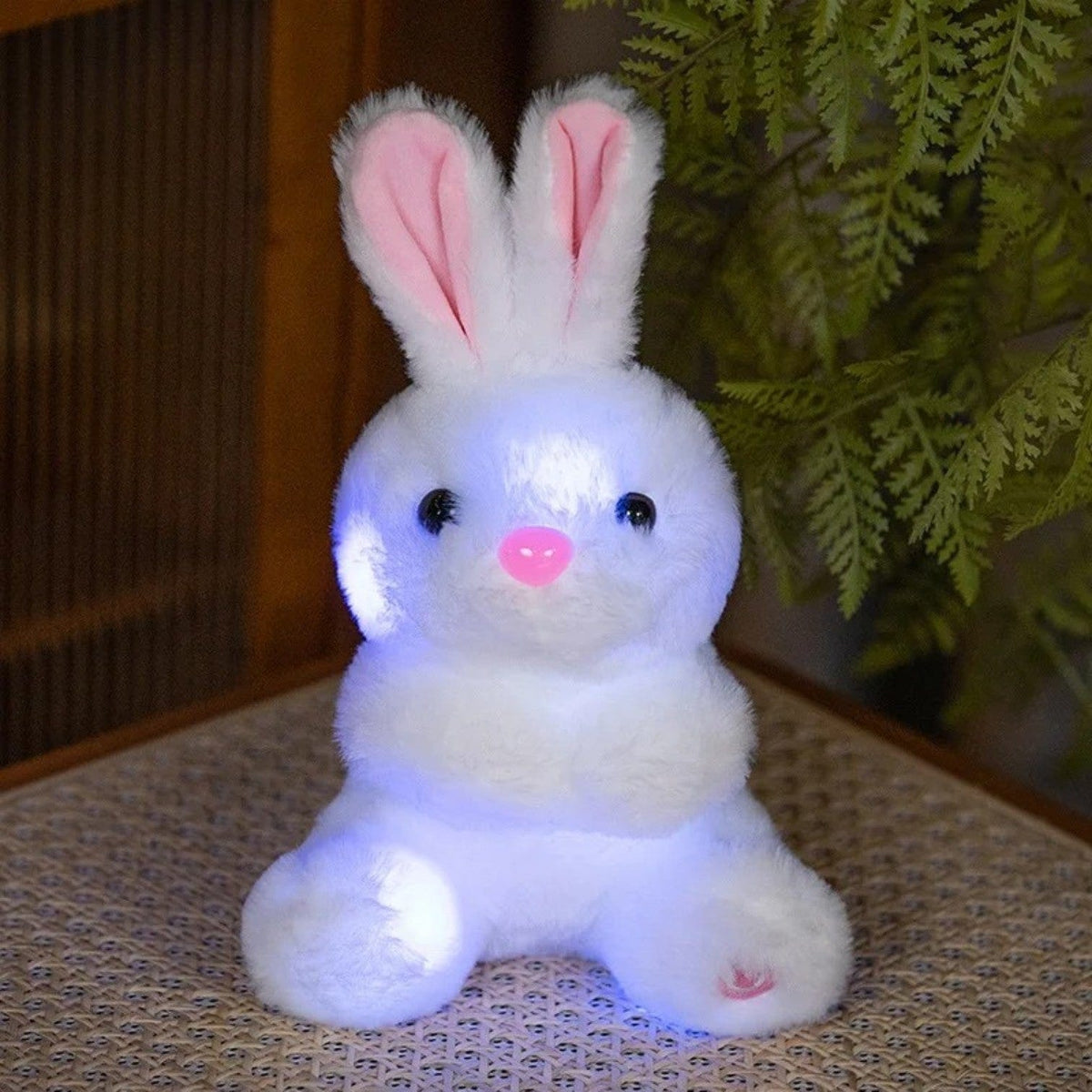 Veilleuse lapin peluche blanc